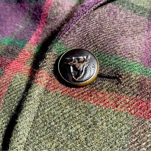 Ralph Lauren Fall ‘20 Collection Cashmere Blend Olive Multi Plaid Preston Jacket - Picture 4 of 16